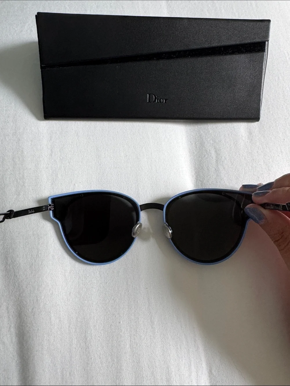 Dior Black Metal Geometric Cat-Eye Sunglasses